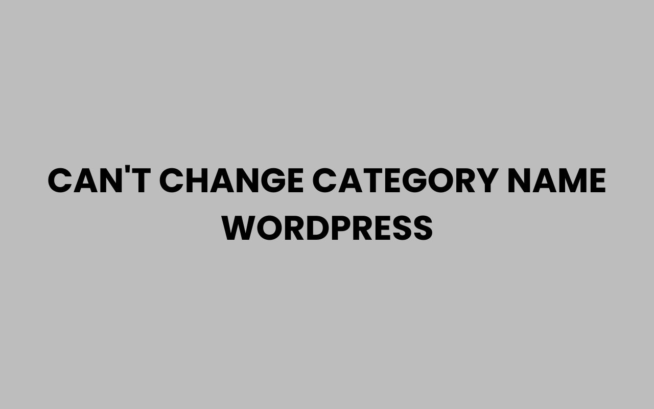 cant change category name wordpress