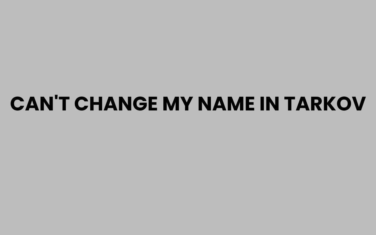 cant change my name in tarkov