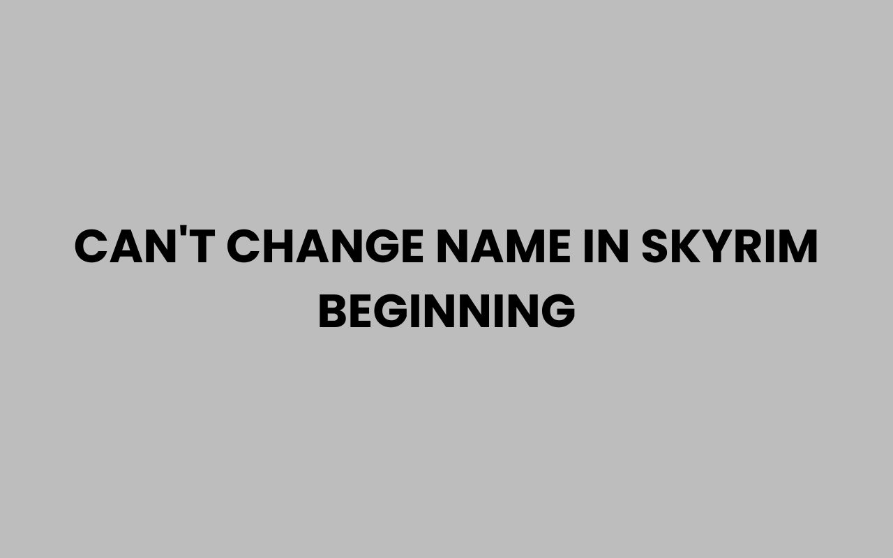 cant change name in skyrim beginning