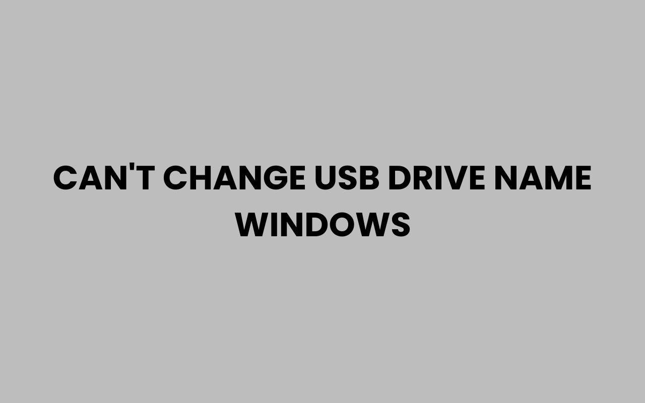 cant change usb drive name windows