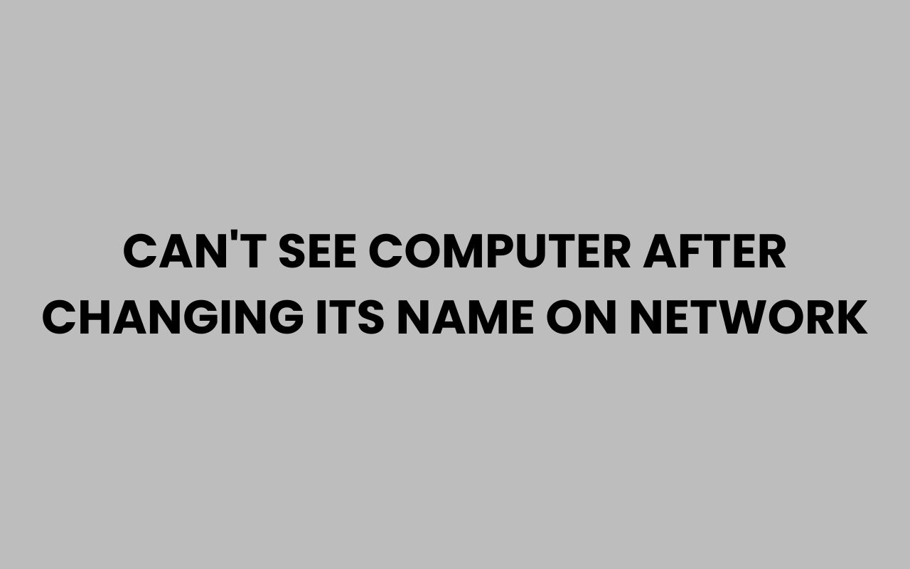 cant see computer after changing its name on network