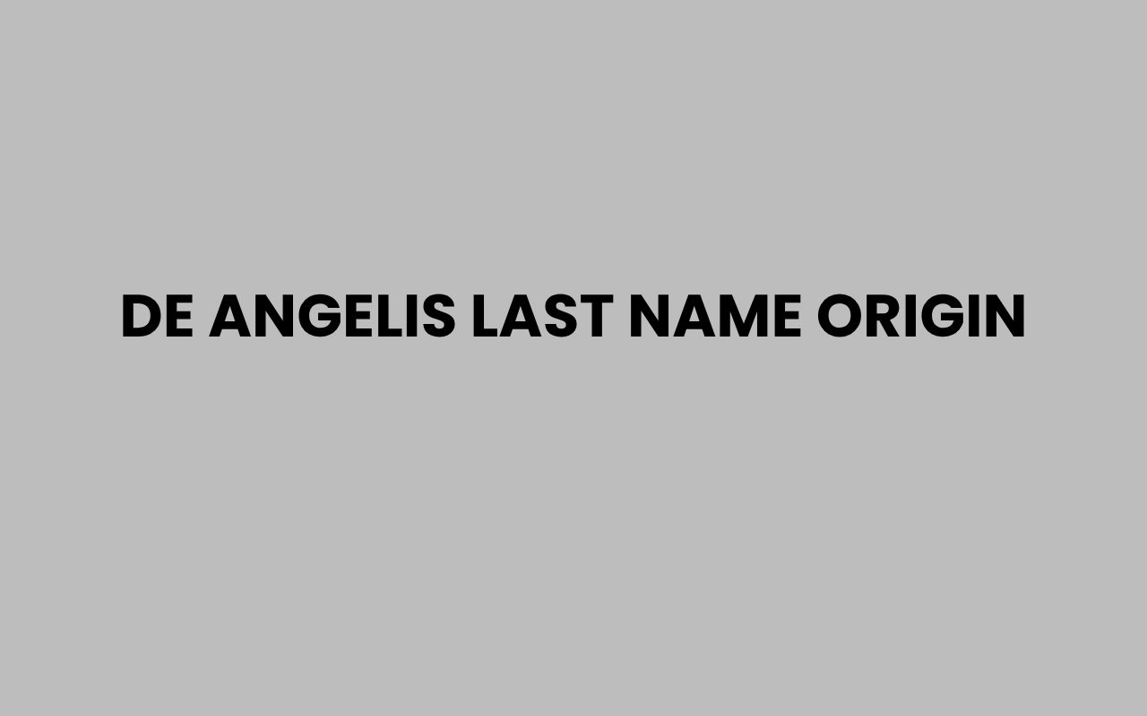 de angelis last name origin