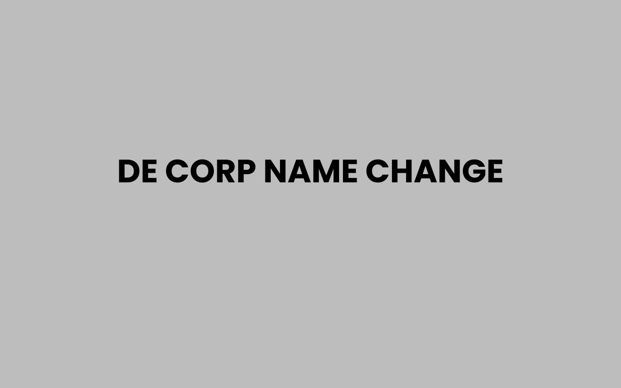 de corp name change