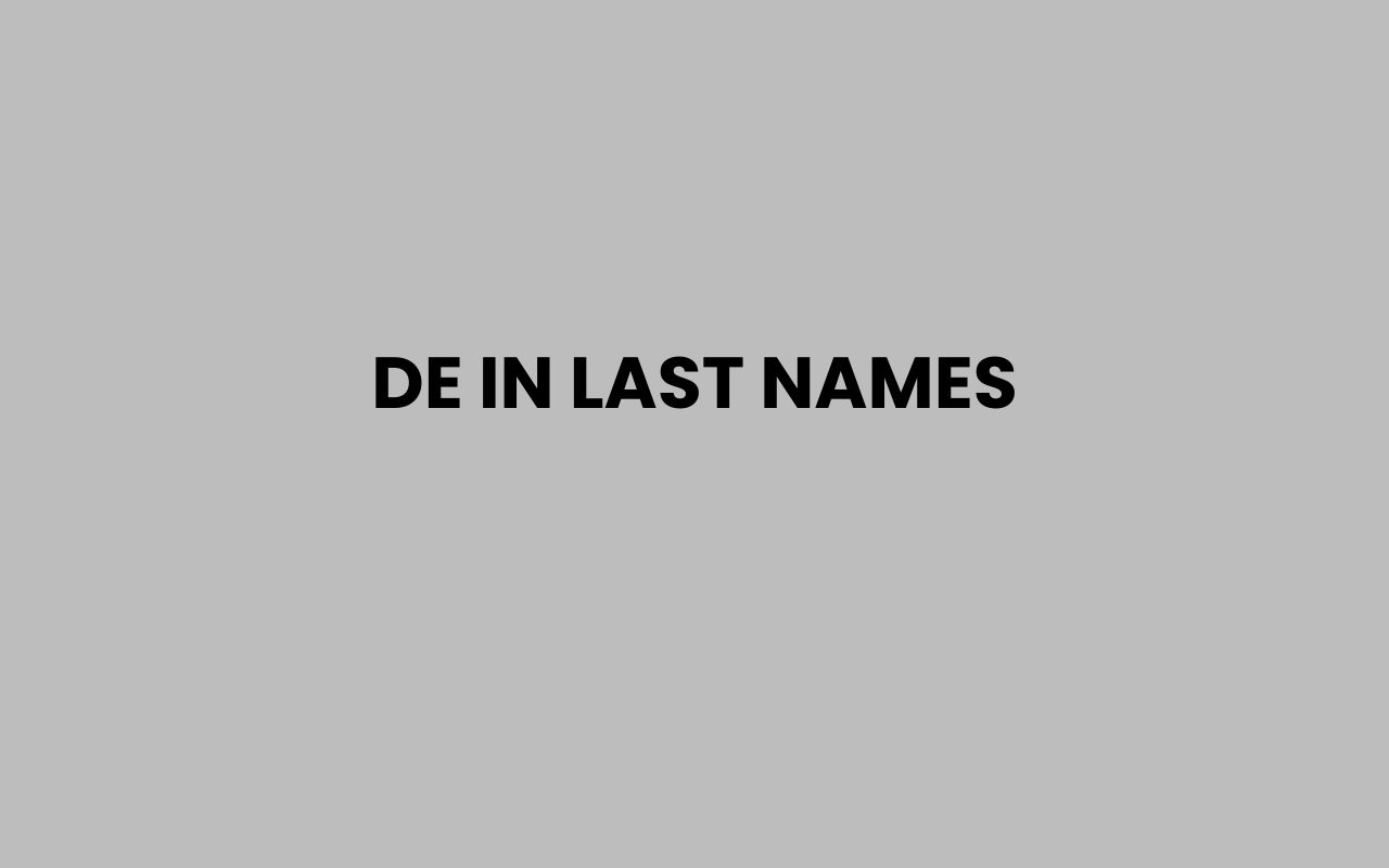 de in last names