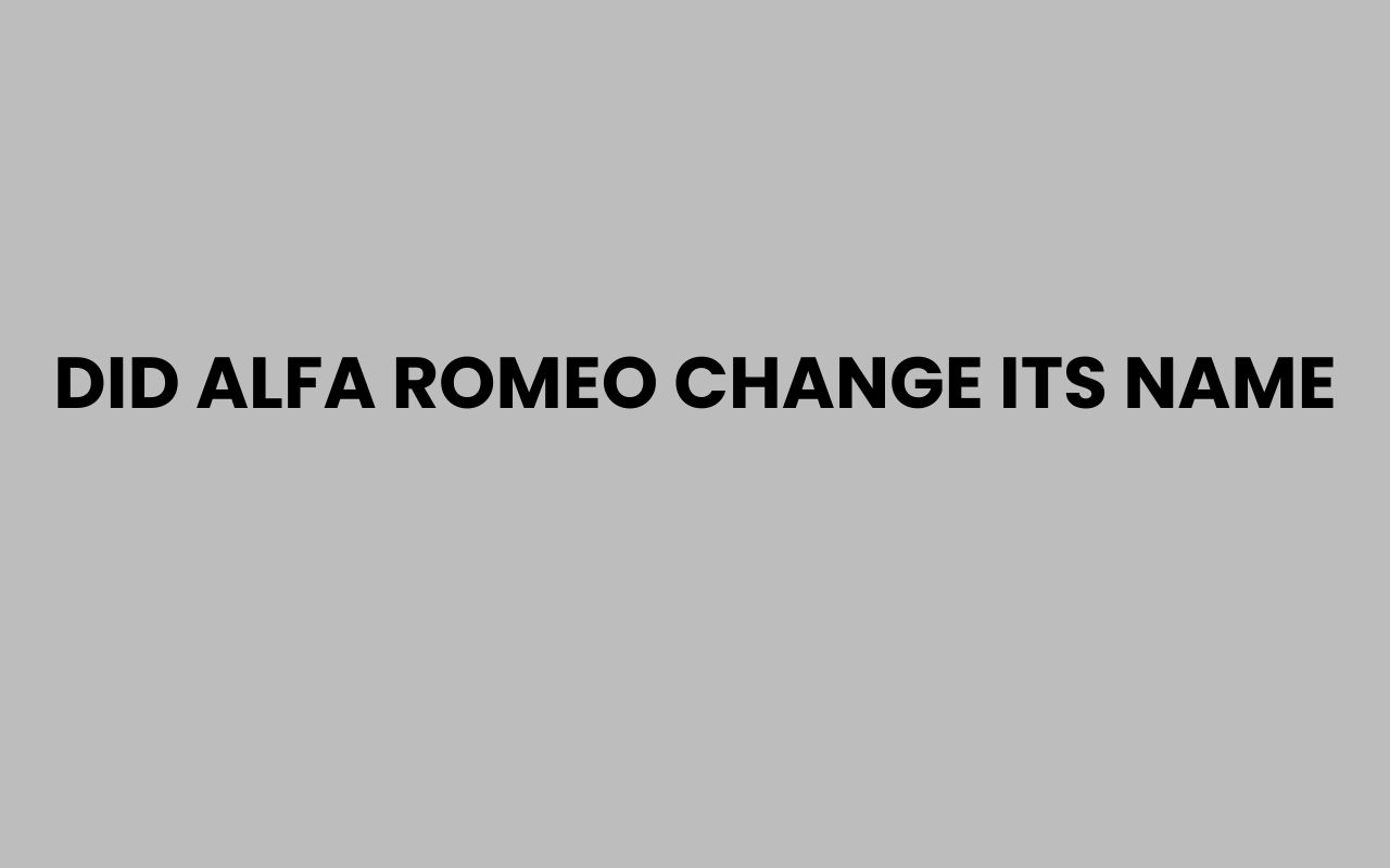 Home did alfa romeo change its name
