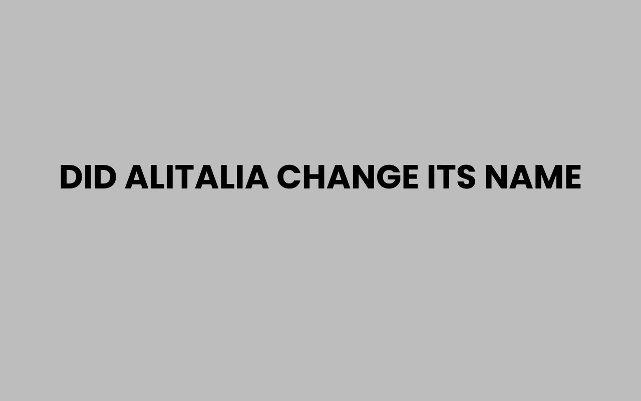 did alitalia change its name