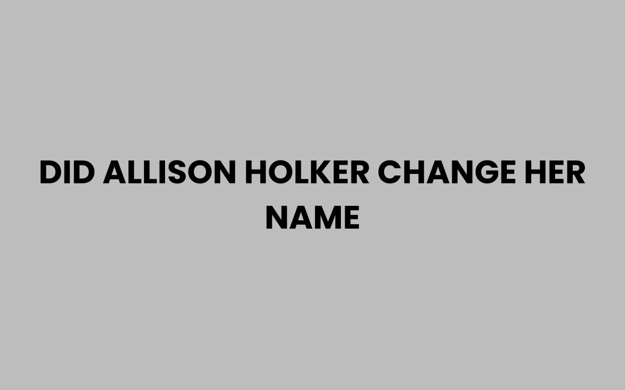 Home did allison holker change her name