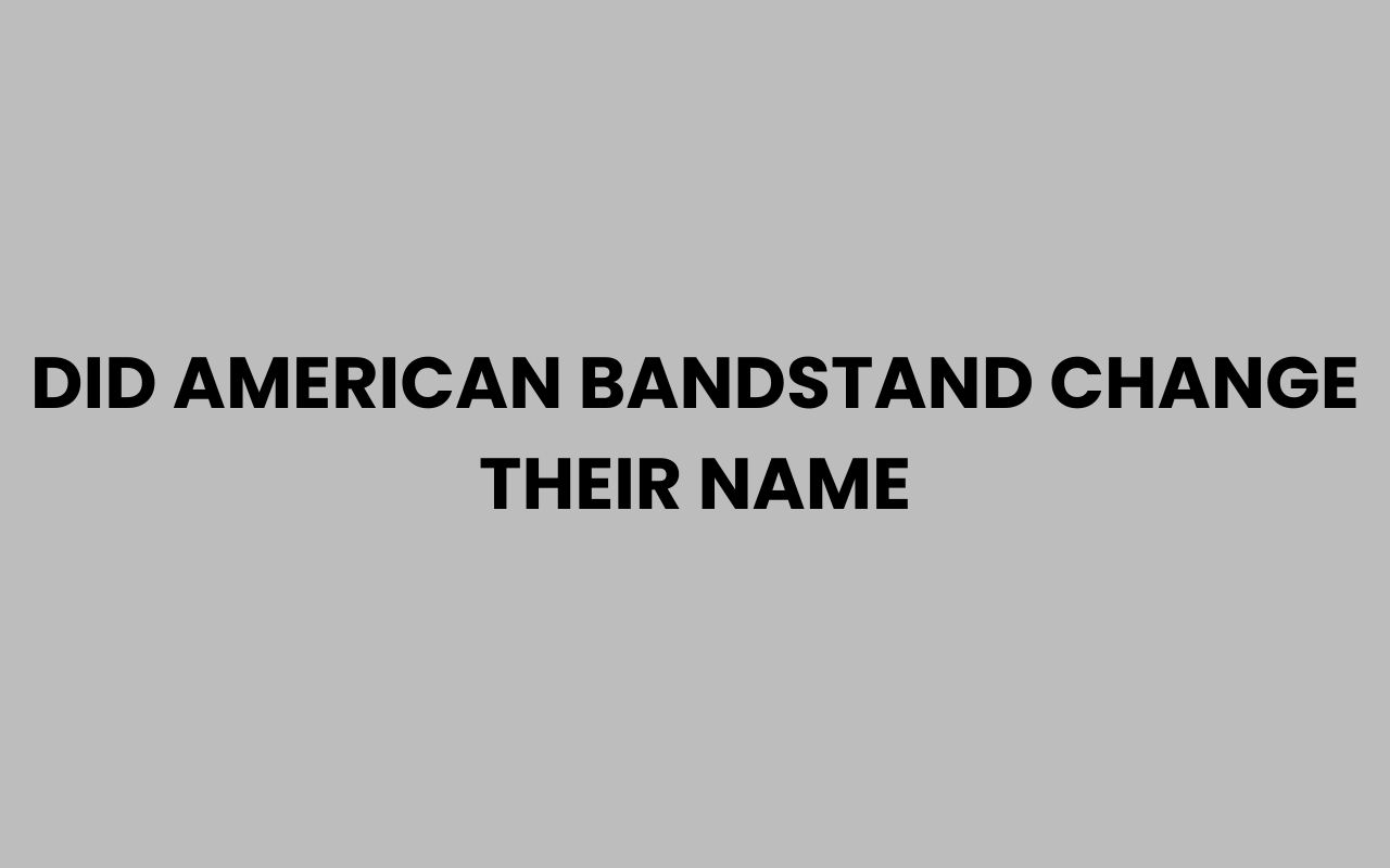 did american bandstand change their name