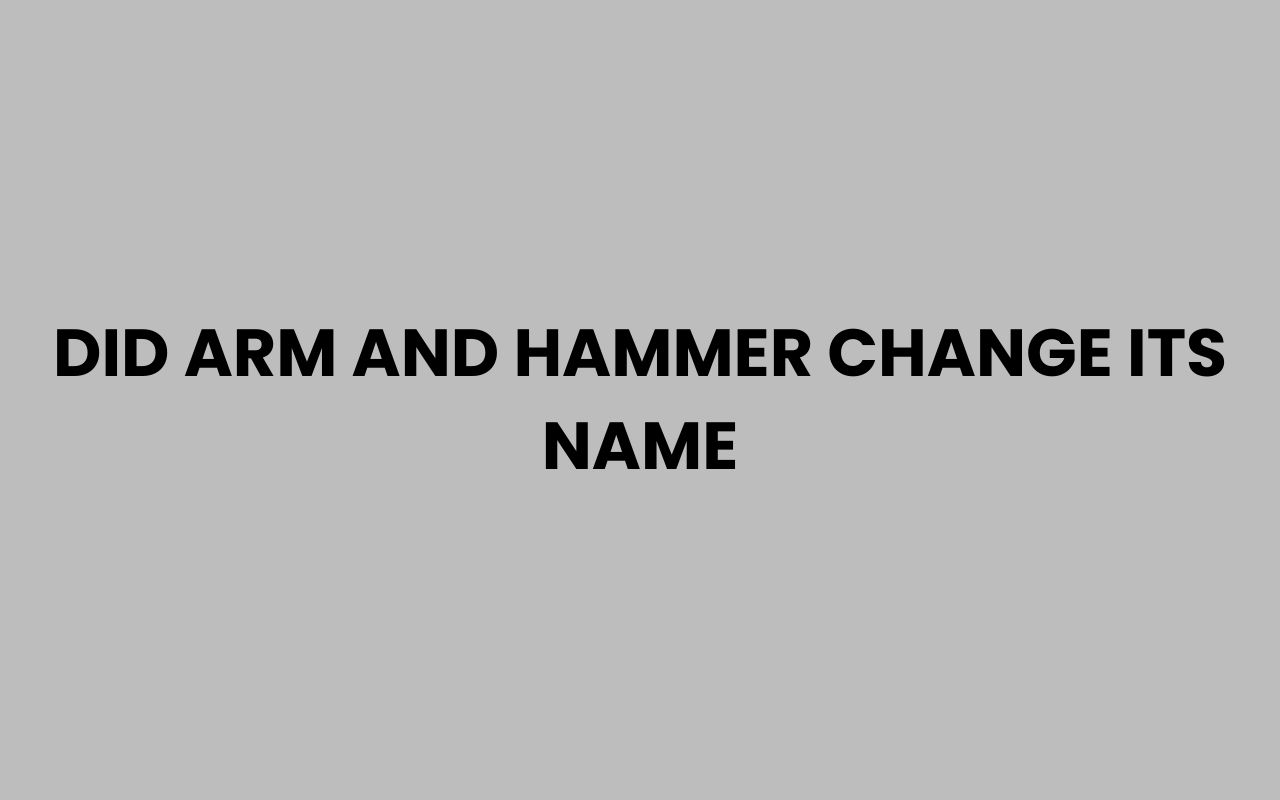 did arm and hammer change its name