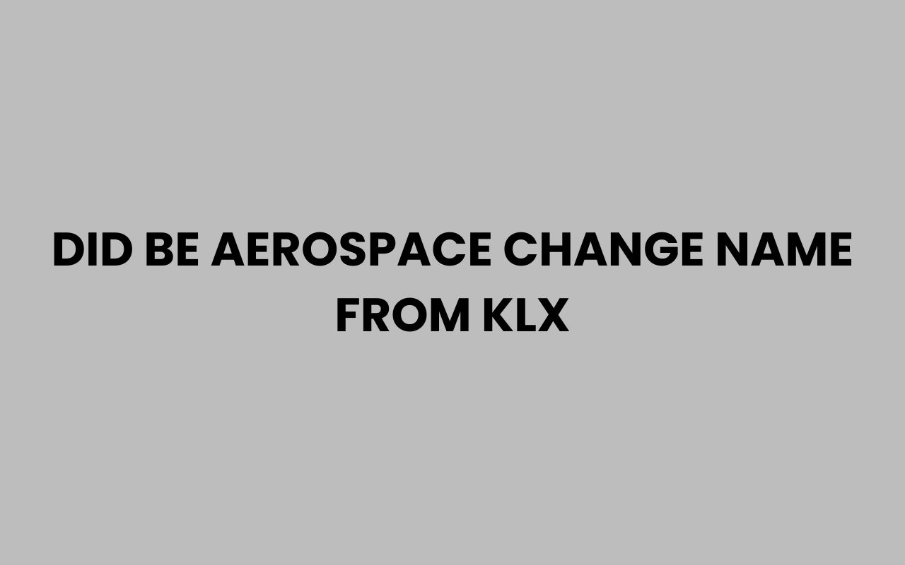 did be aerospace change name from