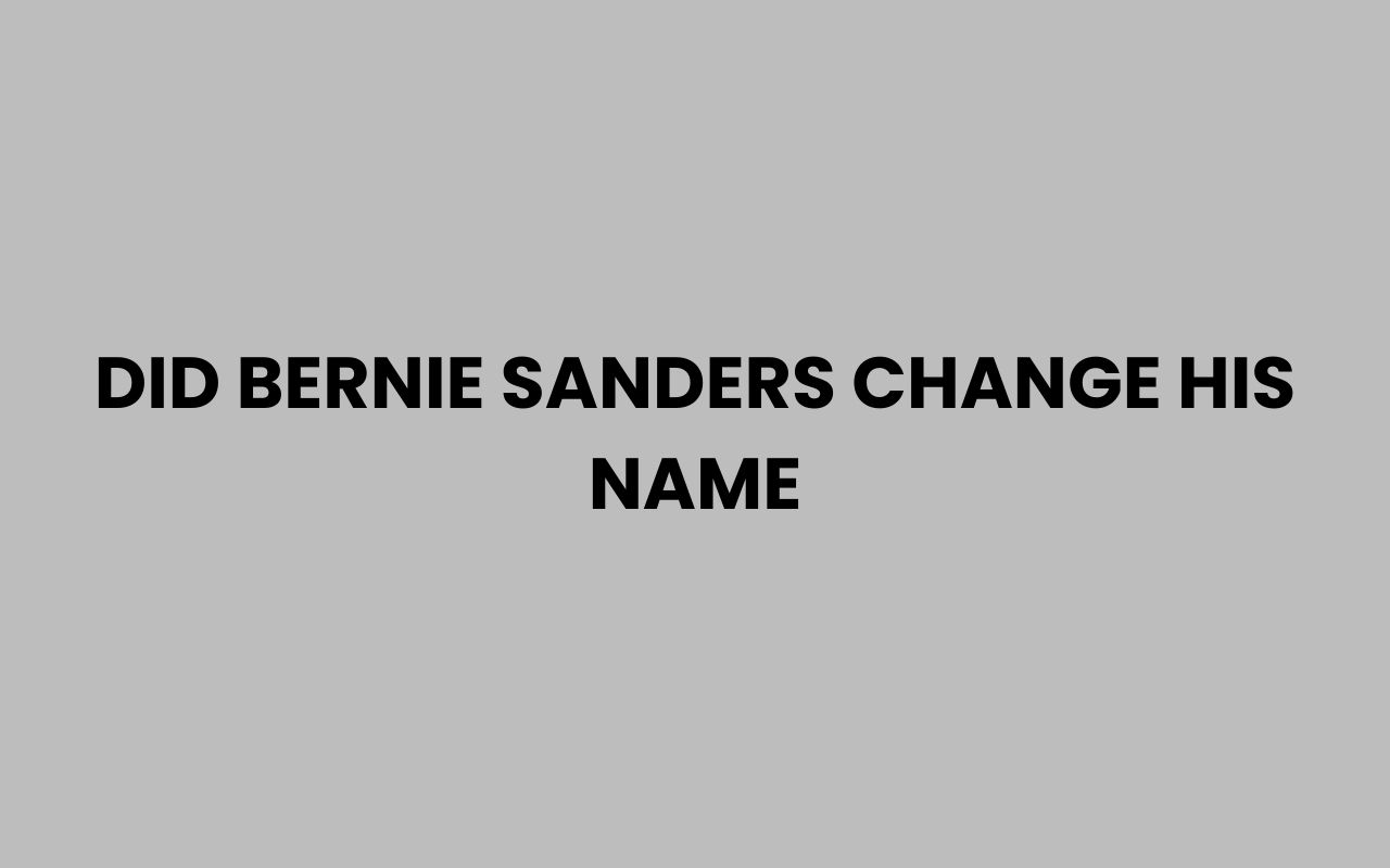 did bernie sanders change his name