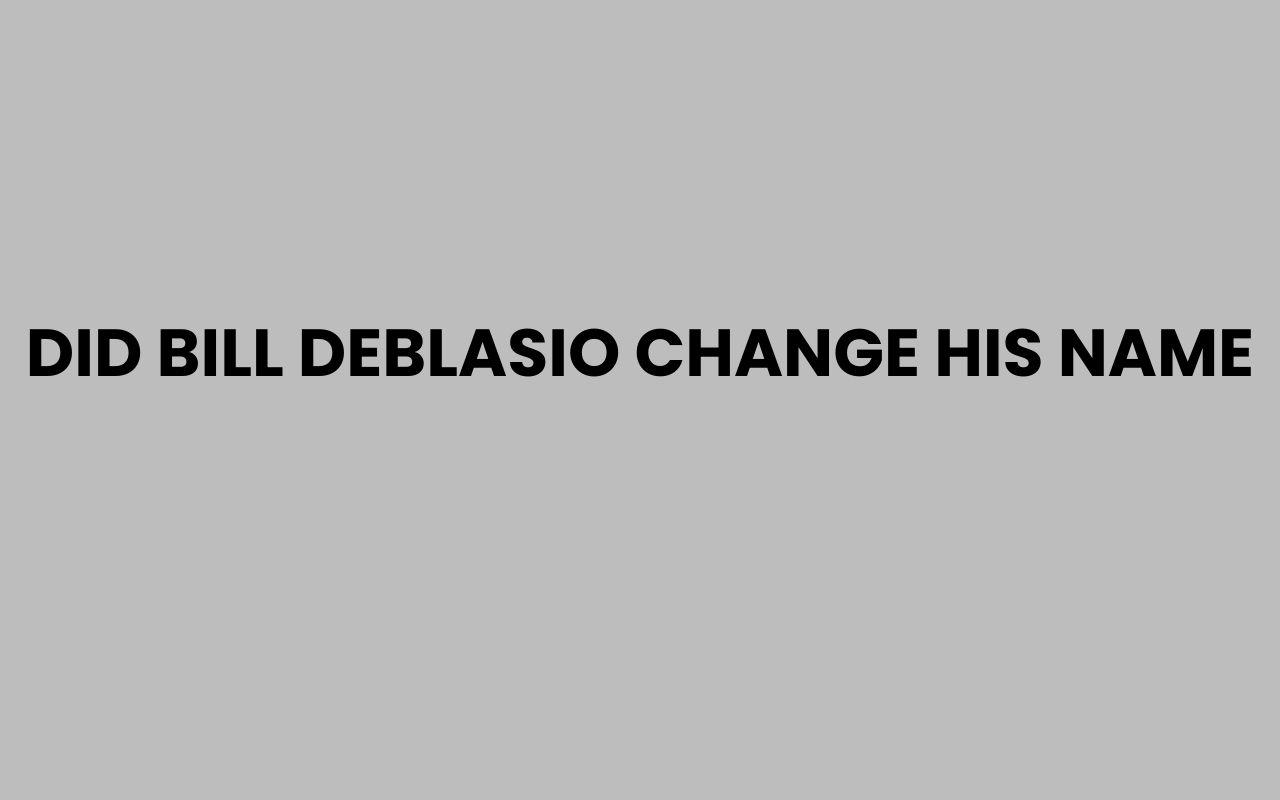 did bill deblasio change his name