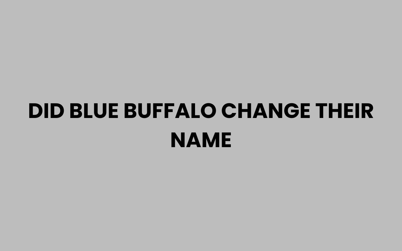 did blue buffalo change their name