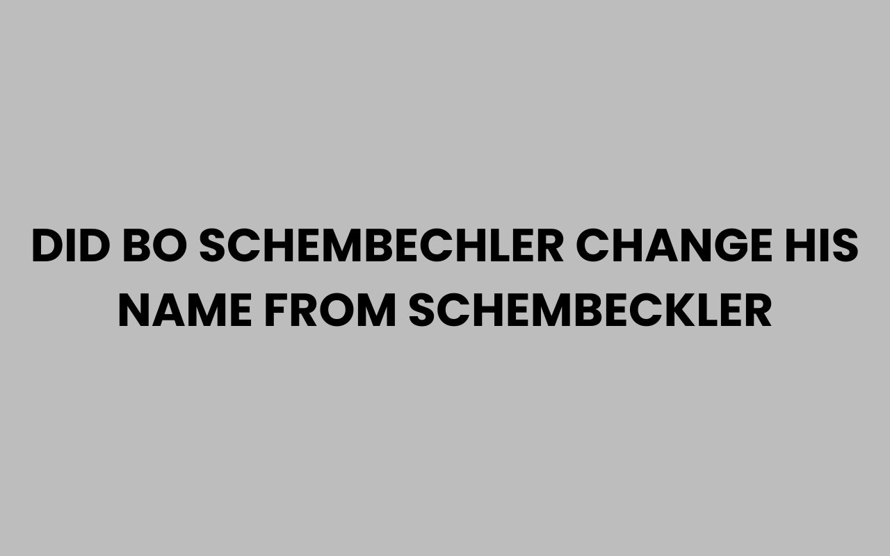 did bo schembechler change his name from schembeckler