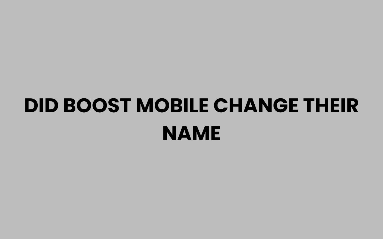 did boost mobile change their name