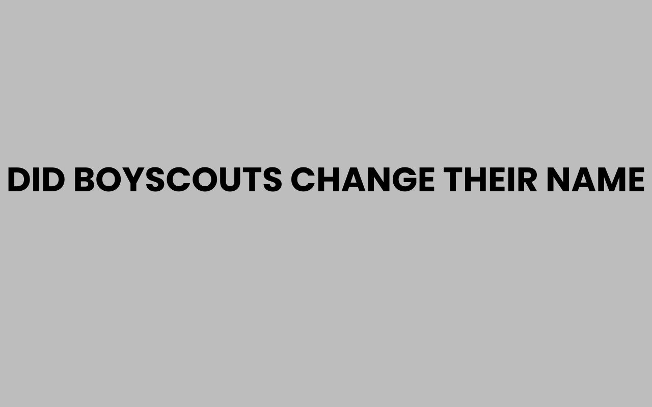 did boyscouts change their name