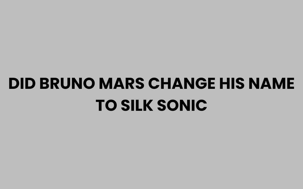 did bruno mars change his name to silk sonic