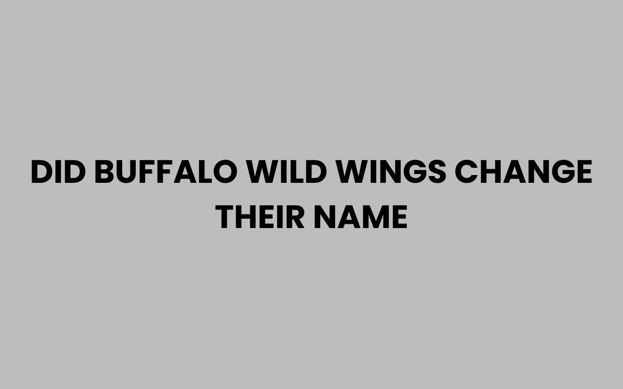 Home did buffalo wild wings change their name