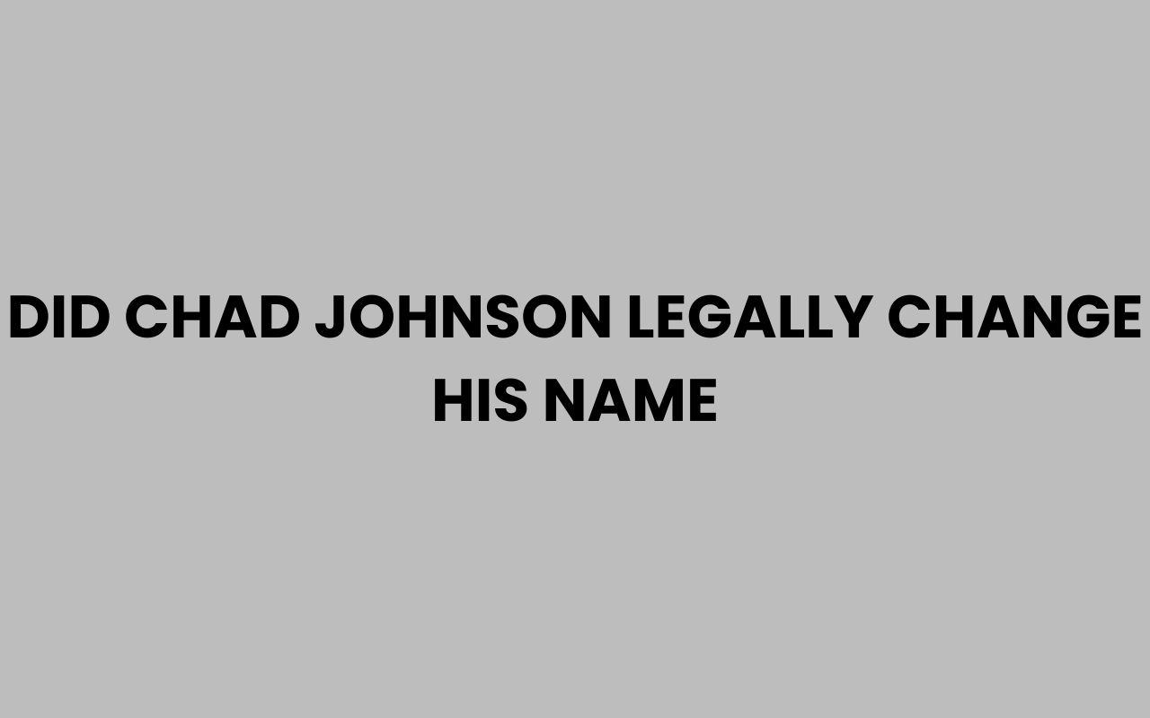 did chad johnson legally change his name