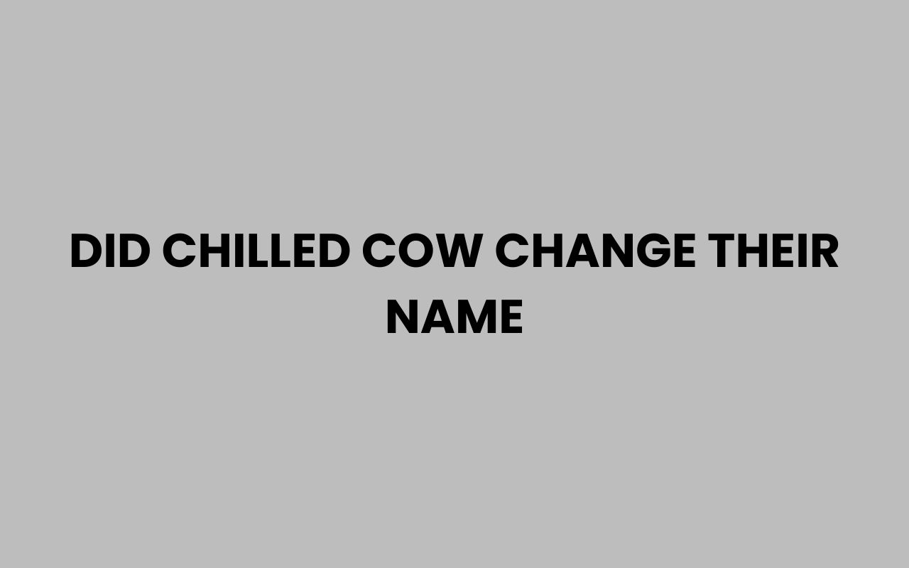 did chilled cow change their name