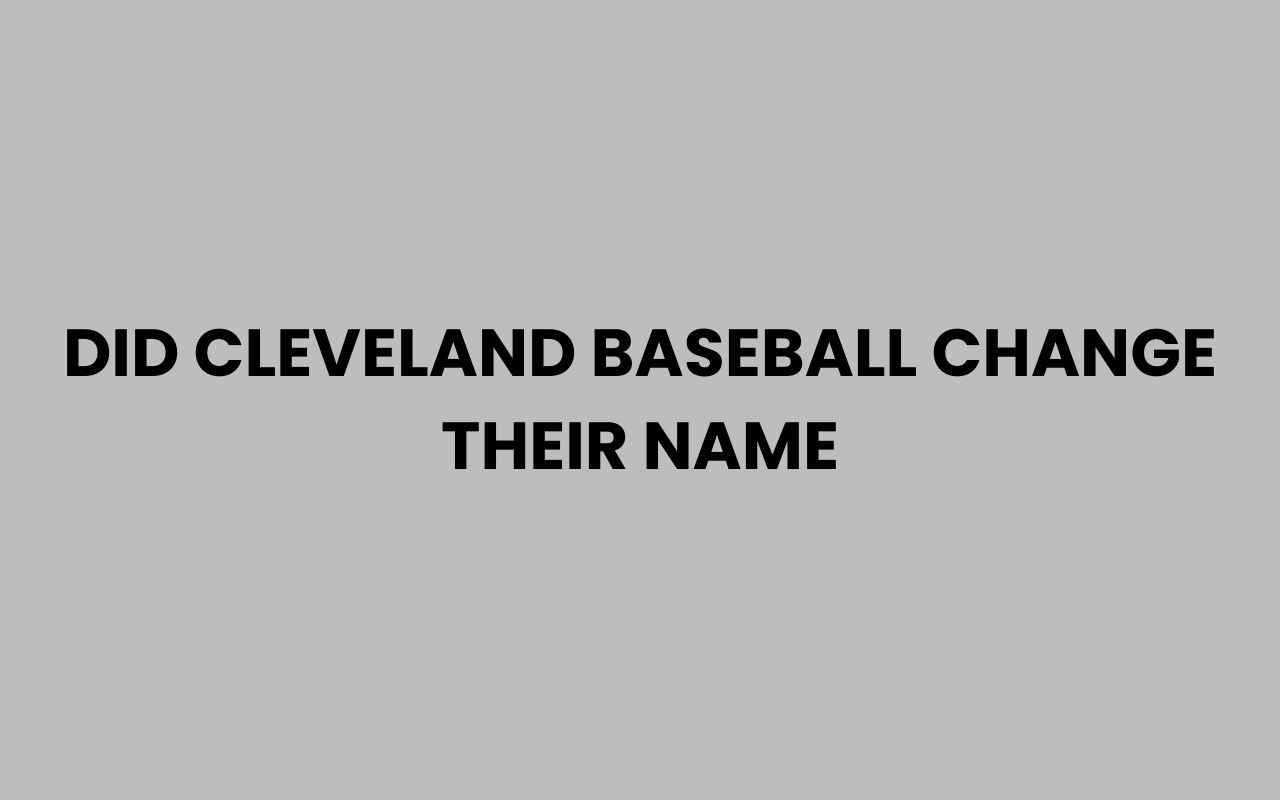 did cleveland baseball change their name