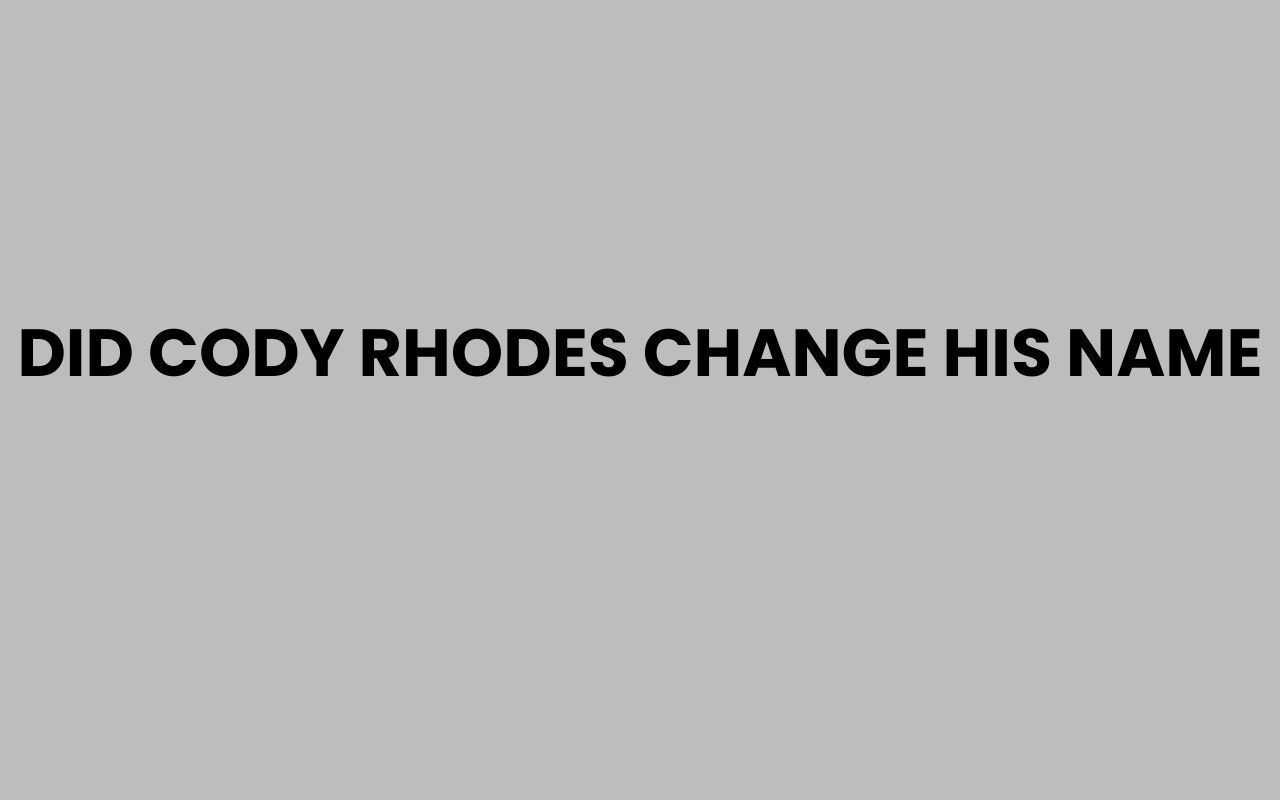 did cody rhodes change his name