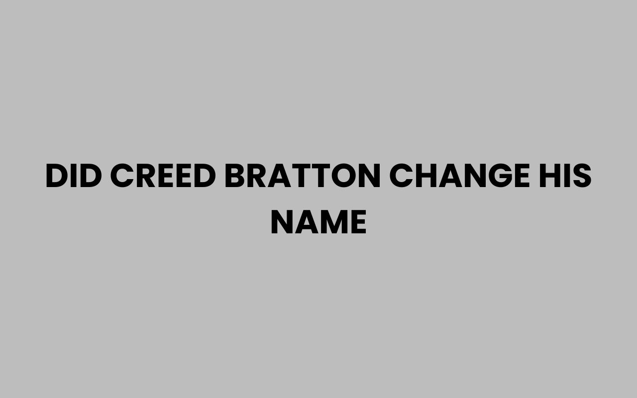 did creed bratton change his name