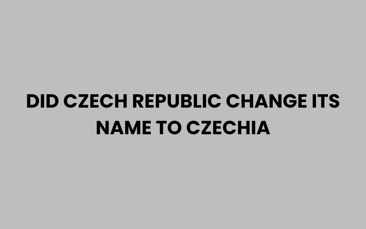 did czech republic change its name to czechia