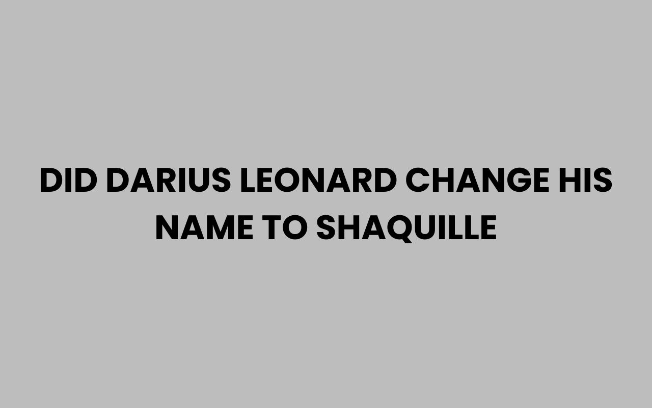 did darius leonard change his name to shaquille