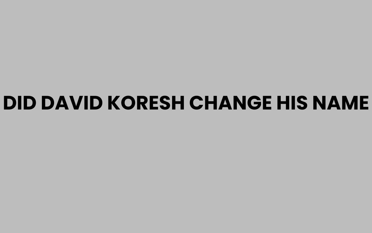 did david koresh change his name