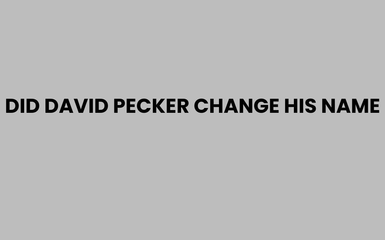 did david pecker change his name