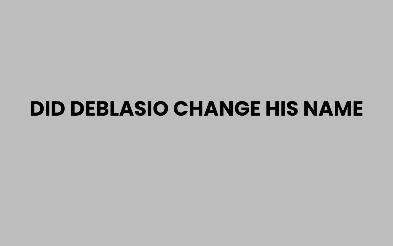 did deblasio change his name