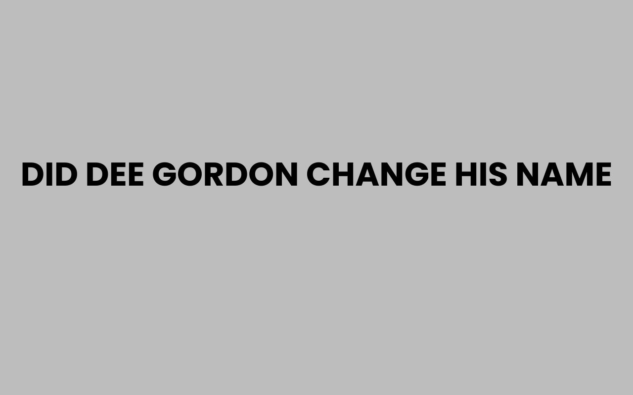 did dee gordon change his name