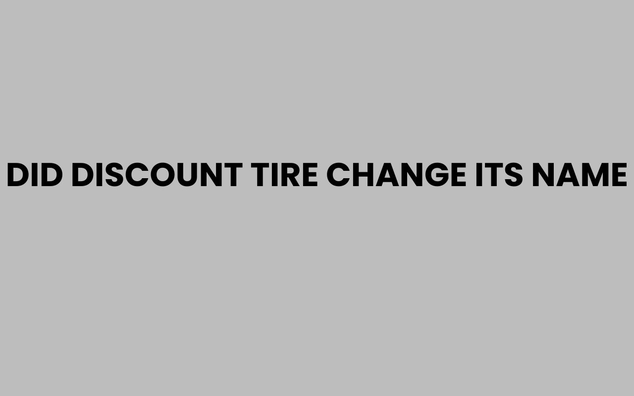 did discount tire change its name