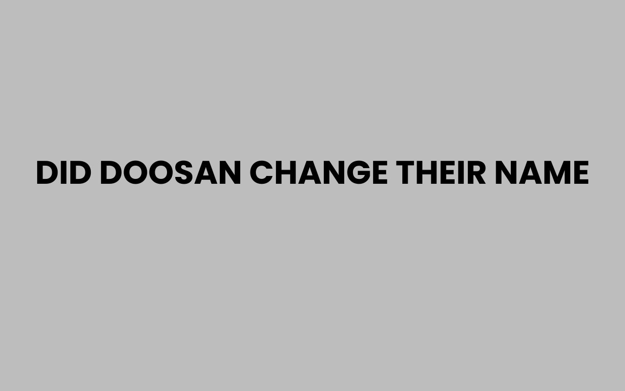 did doosan change their name