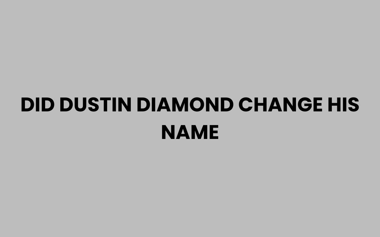did dustin diamond change his name