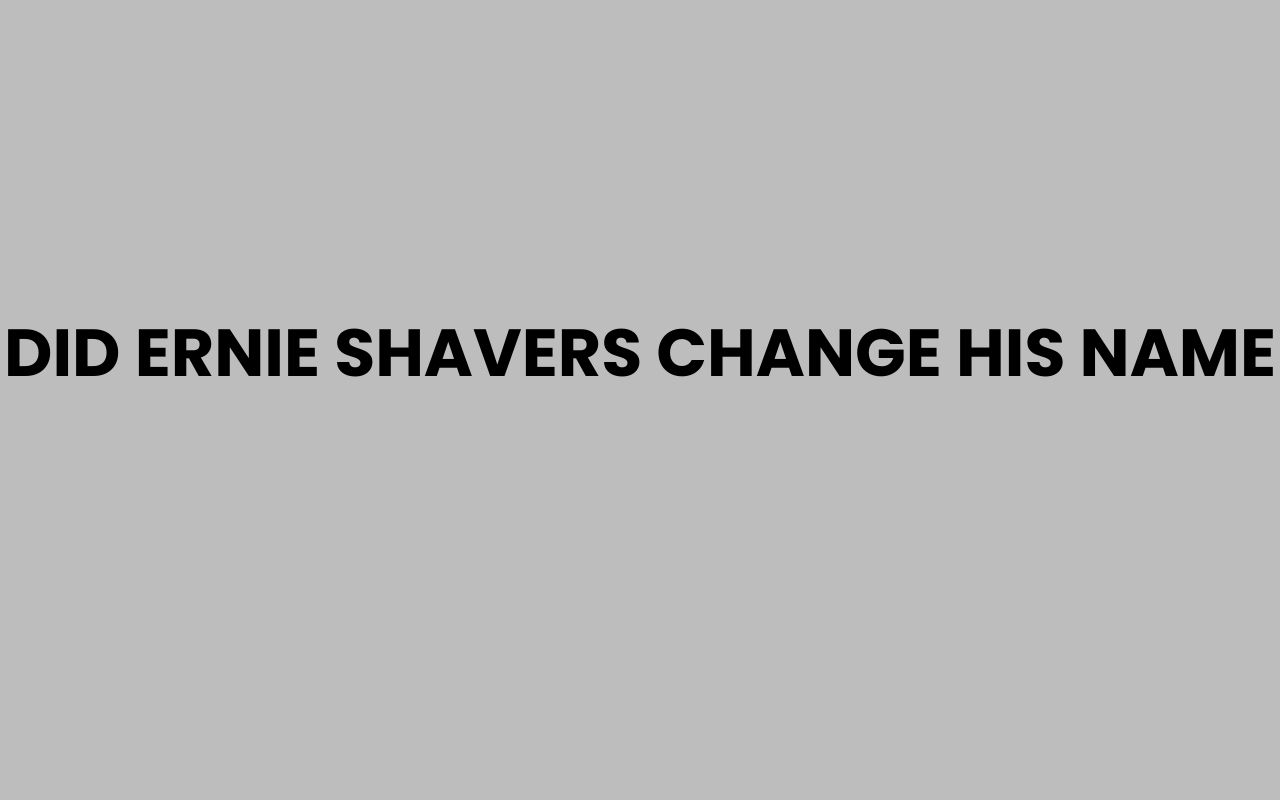 did ernie shavers change his name
