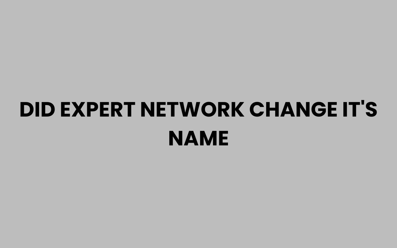 did expert network change its name