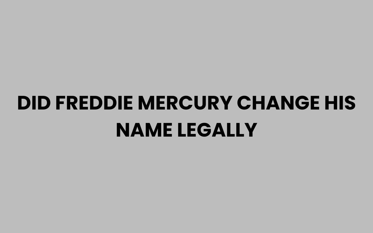 did freddie mercury change his name legally