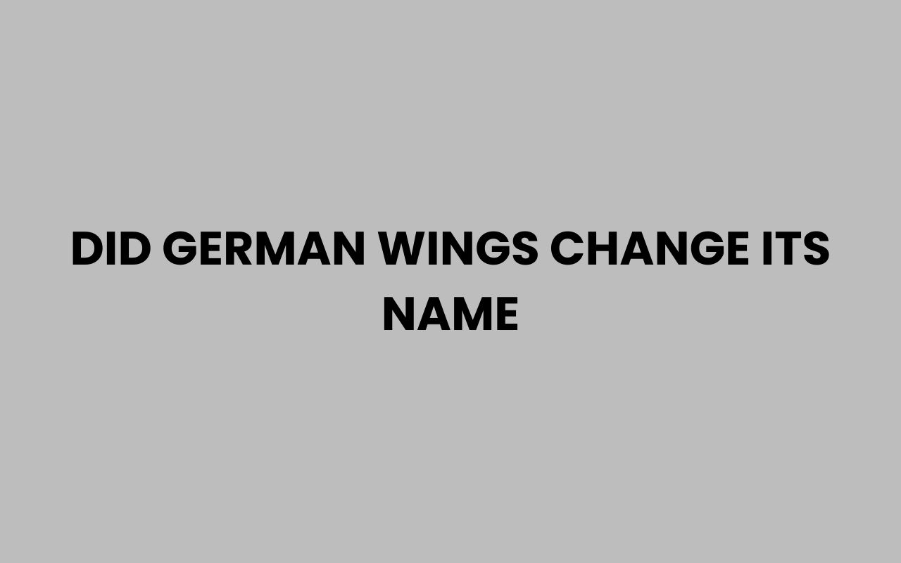 did german wings change its name