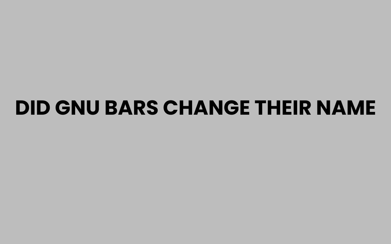 did gnu bars change their name