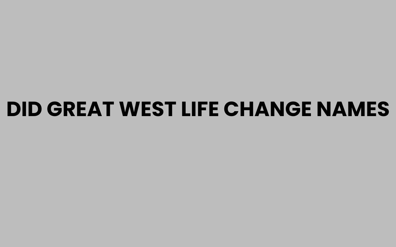 did great west life change names