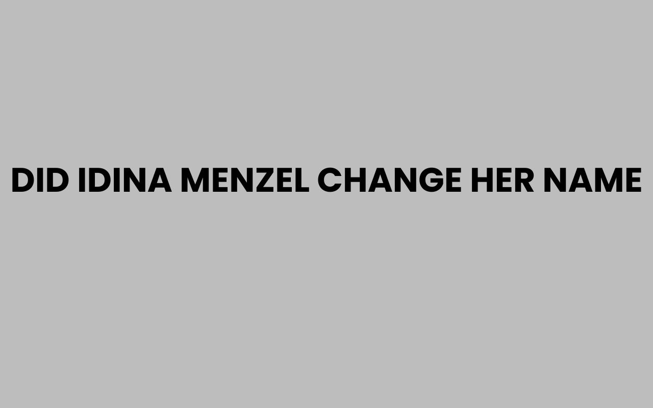 did idina menzel change her name