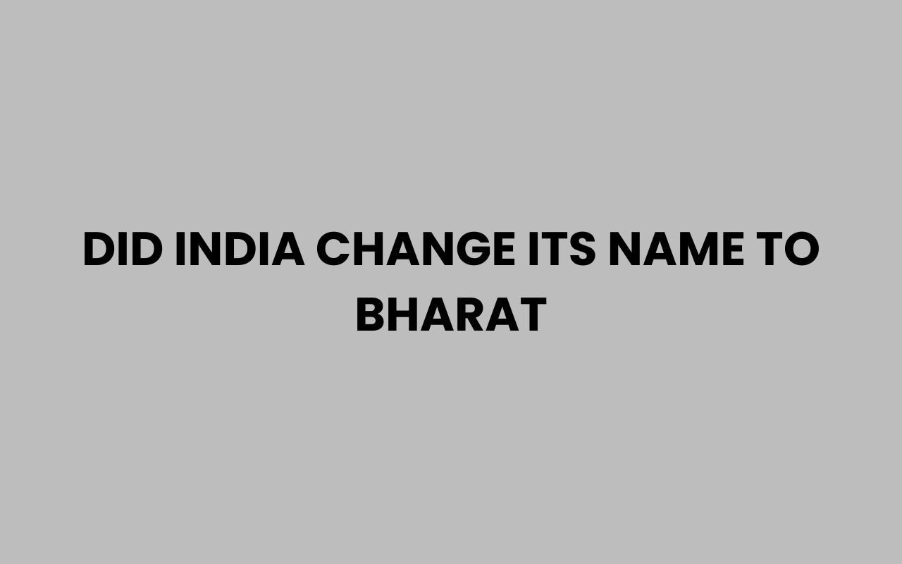 did india change its name to bharat