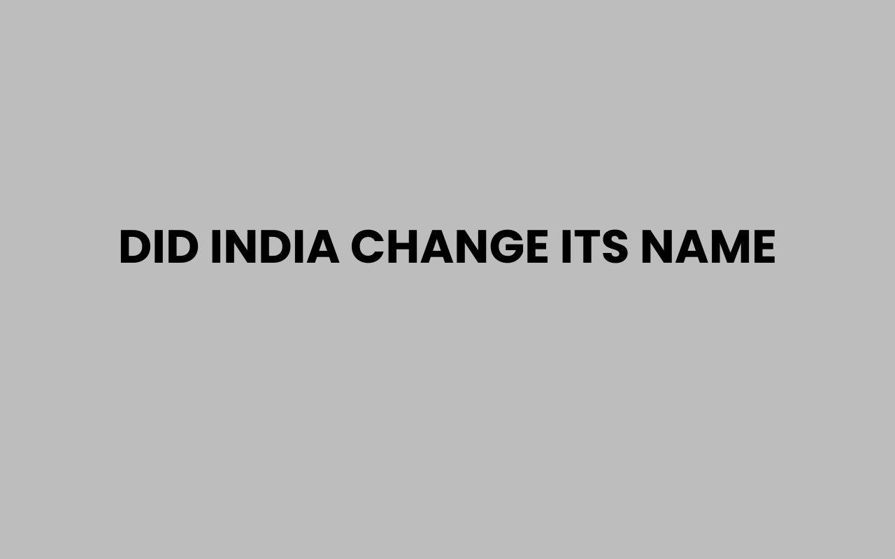did india change its name