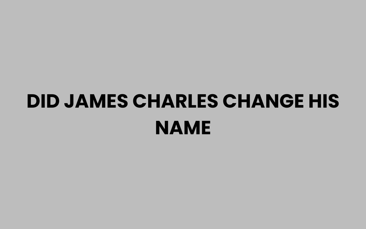 did james charles change his name