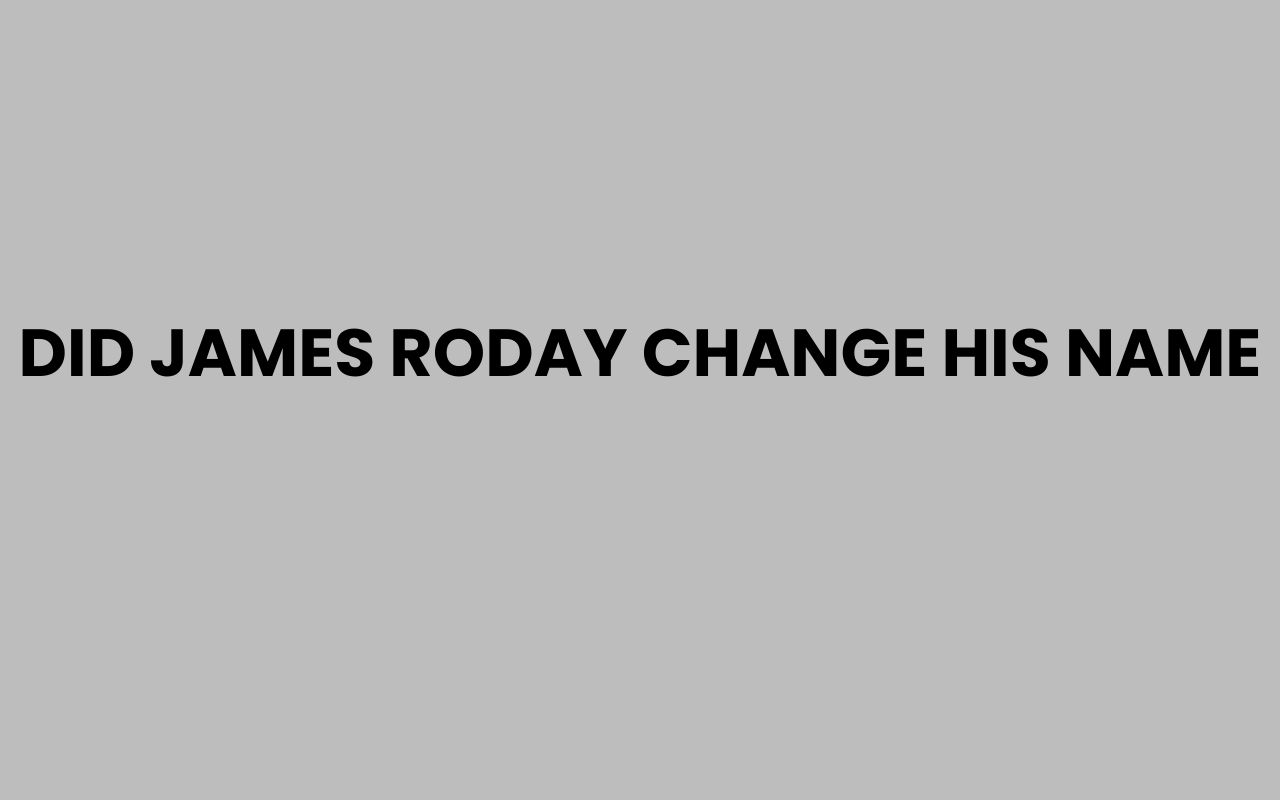 did james roday change his name