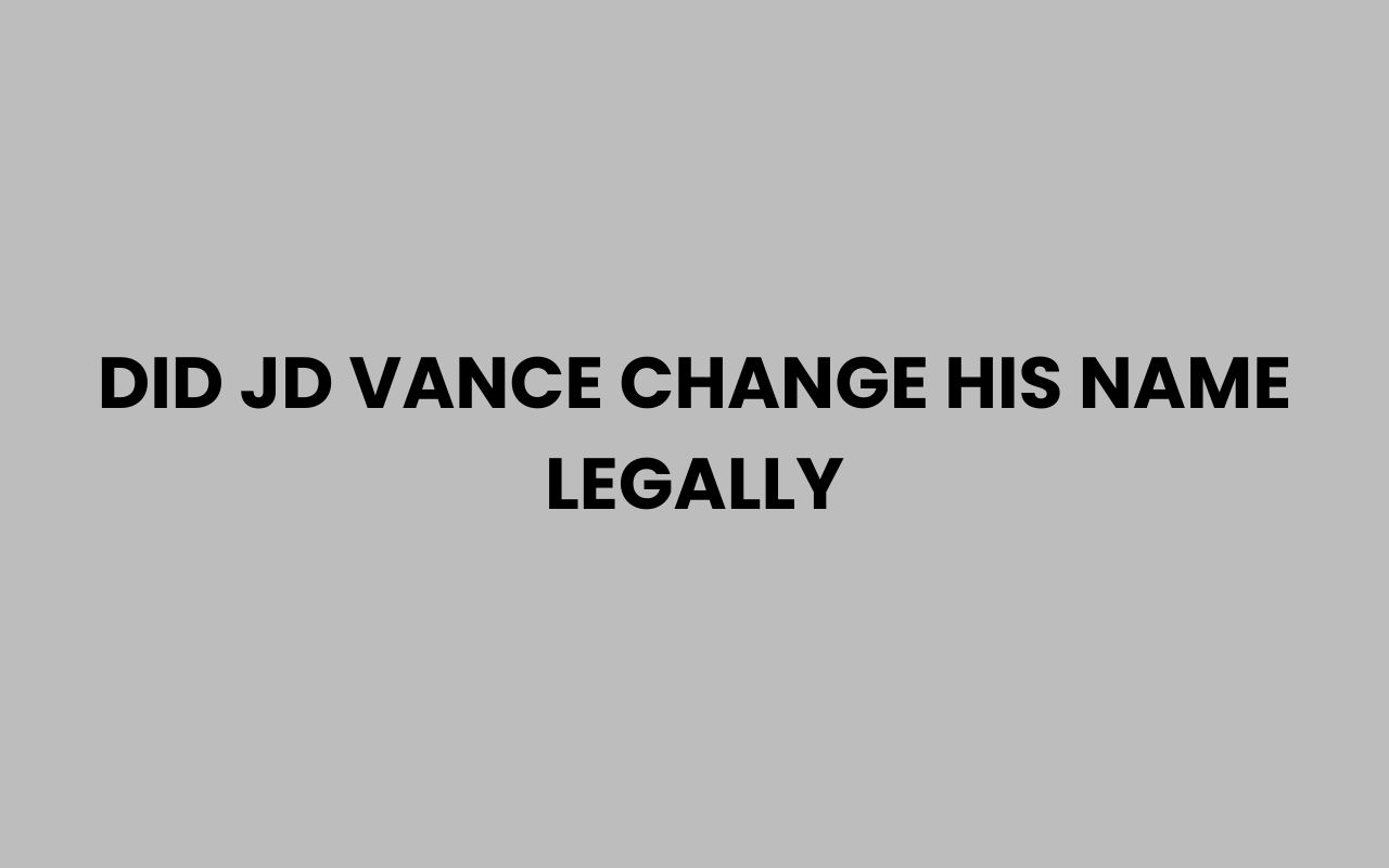 did jd vance change his name legally