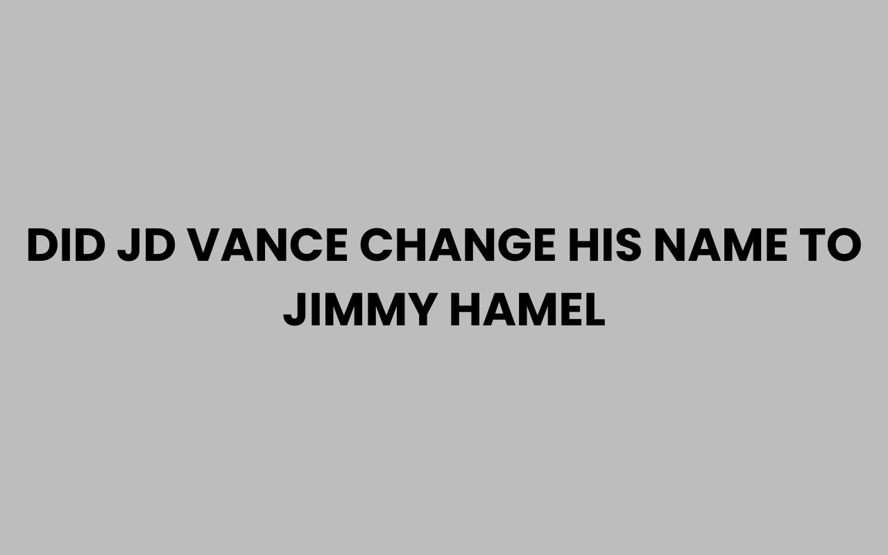 did jd vance change his name to jimmy hamel