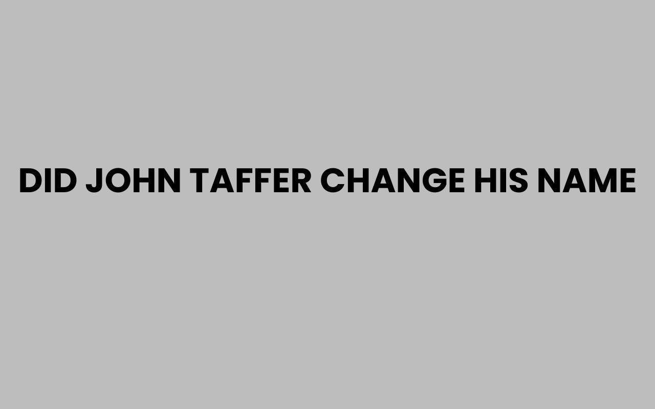 did john taffer change his name
